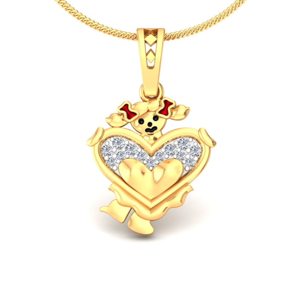Peekaboo  Heart Diamond Pendant