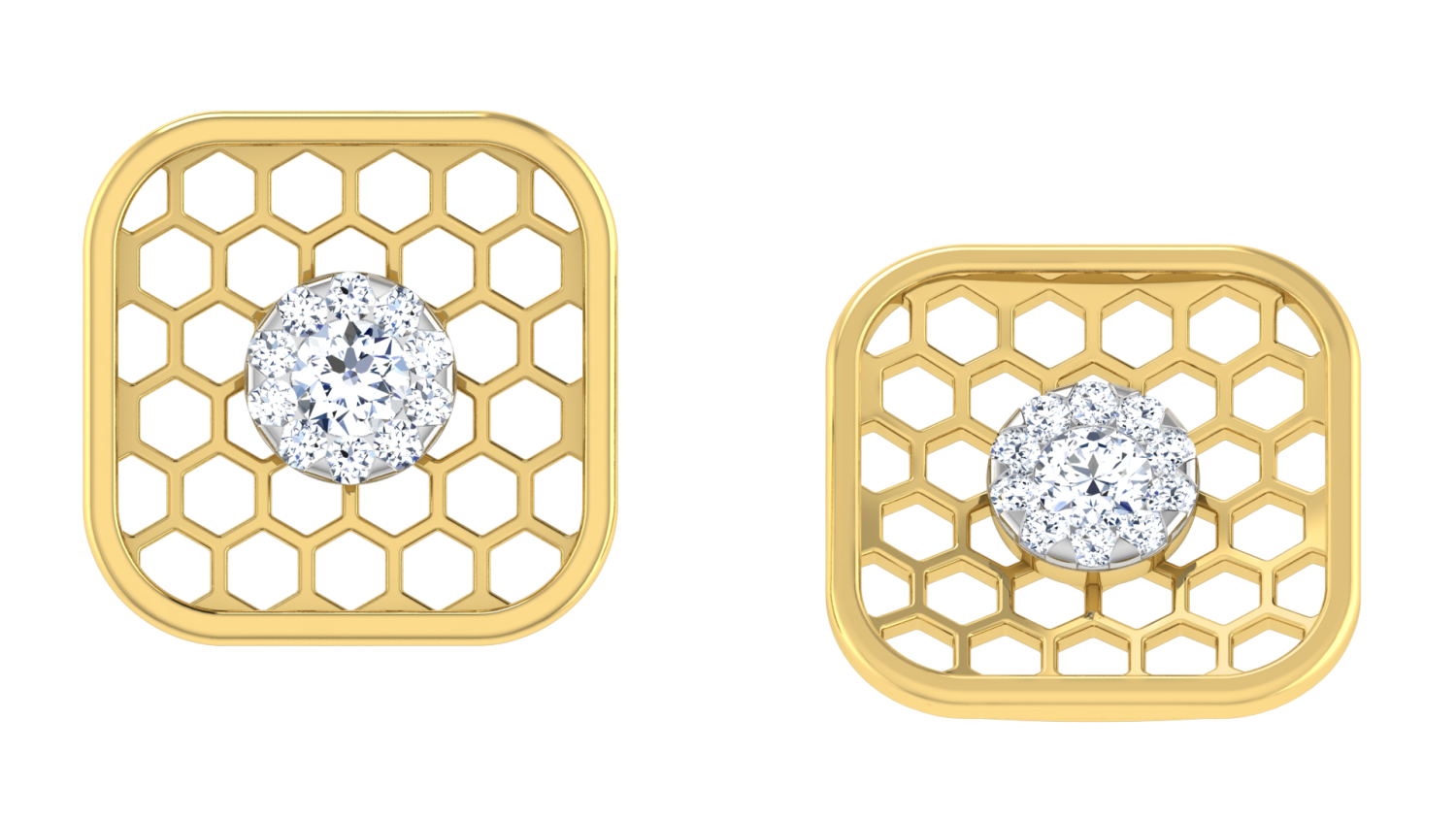 honeycomb diamond Earrings