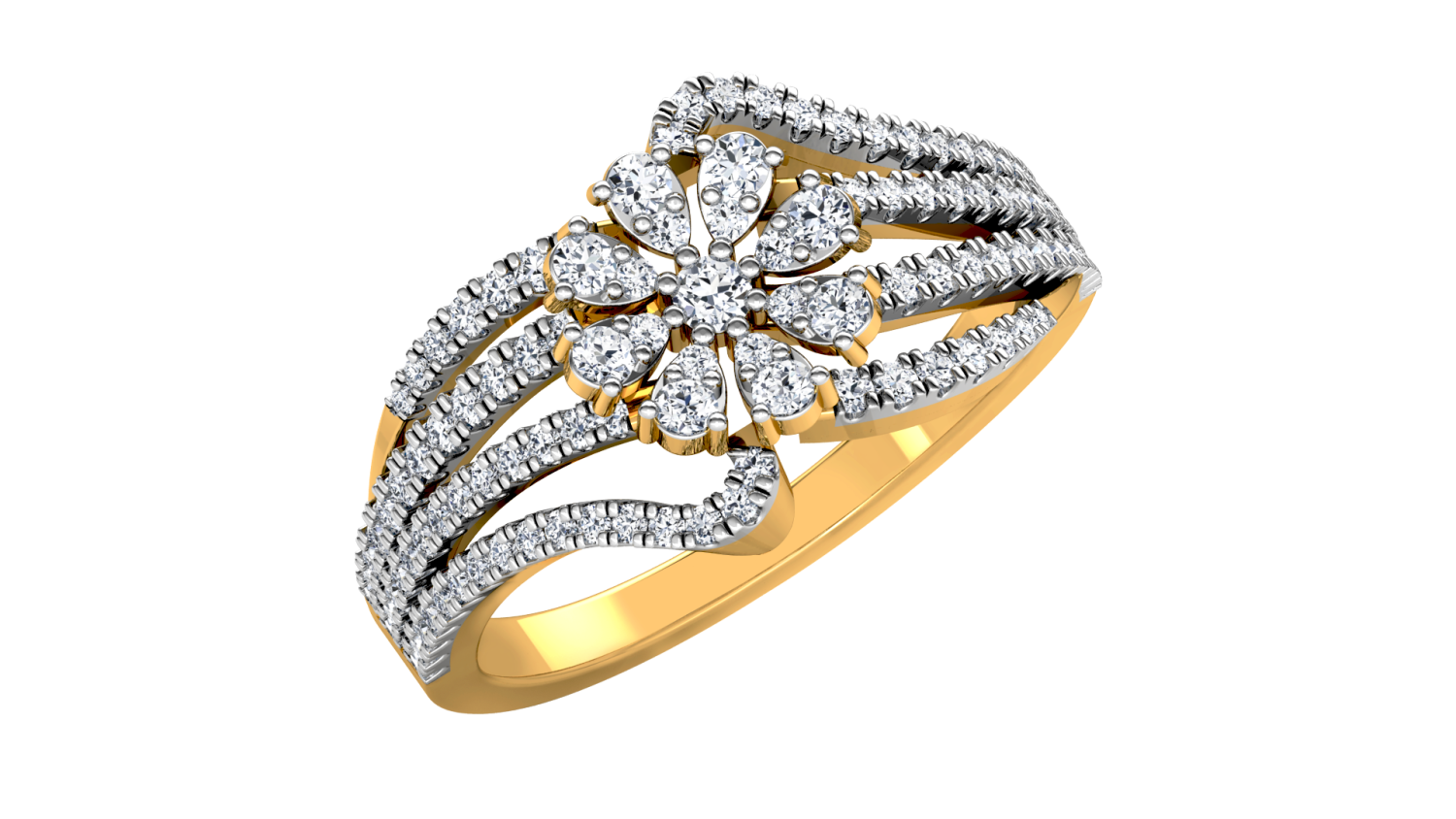 Alpha Flare Gold Cocktail Ring
