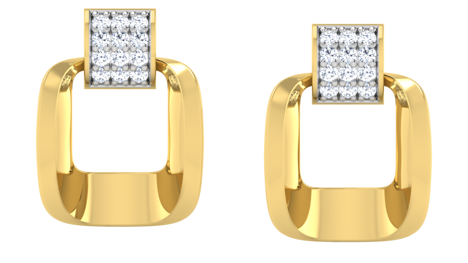Fluid Form Diamond Earrings