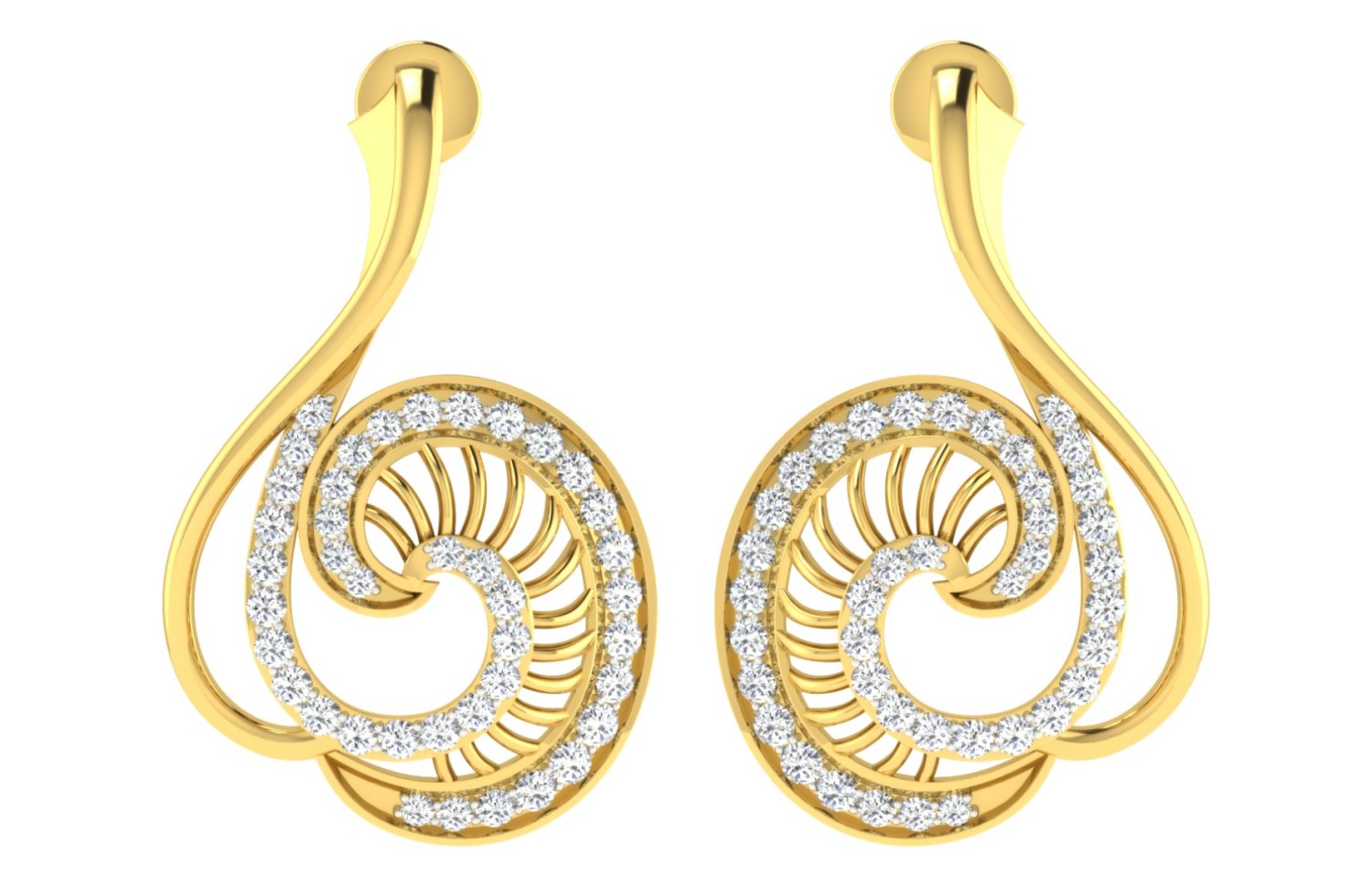 Shimmering Scroll Earrings